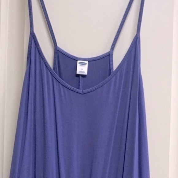 Old Navy Cami Racerback Midi Dress Cinch Elastic Waist Fit & Flare Violet Purple - Picture 4 of 10